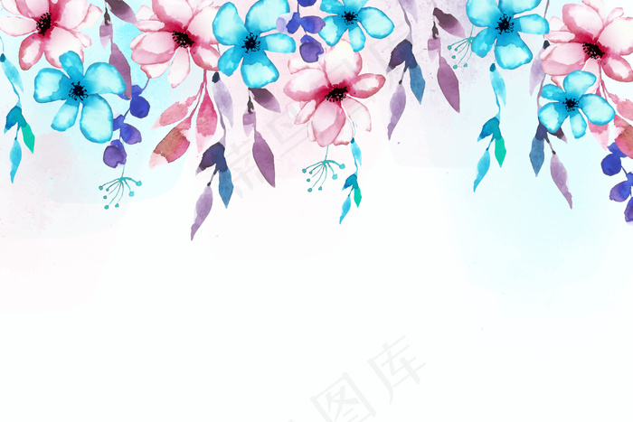 水彩花卉背景eps,ai矢量模版下载