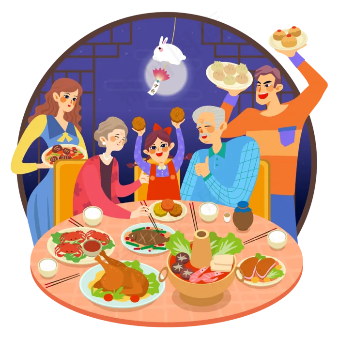 中秋节团圆饭(2000X2000(DPI:300))ai矢量模版下载