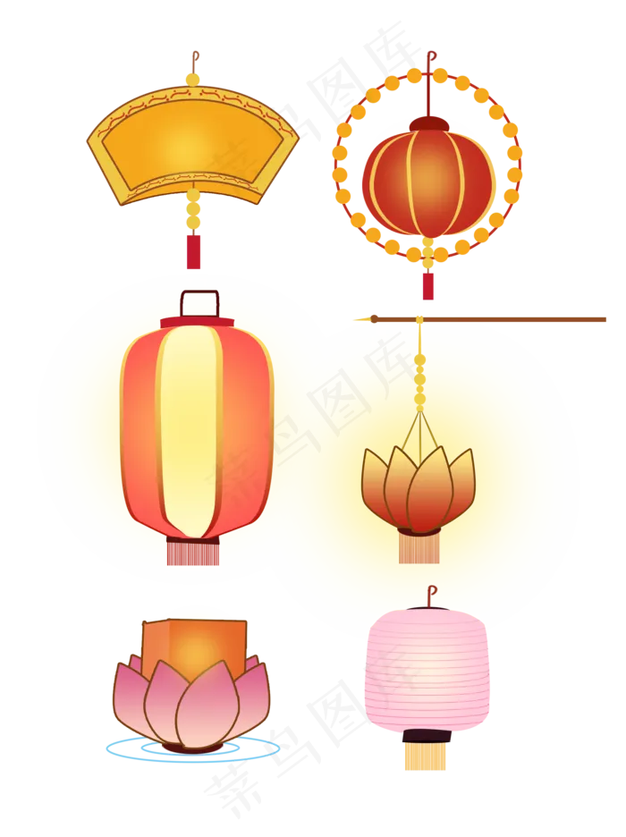 中秋节花灯灯笼黄色(2048X2738(DPI:200))psd模版下载