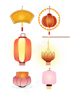 中秋节花灯灯笼黄色