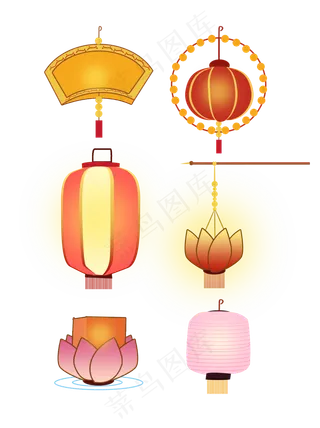 中秋节花灯灯笼黄色