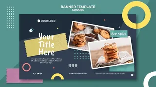 饼干店广告横幅banner模板