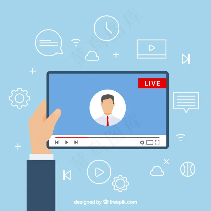 直播后台eps,ai矢量模版下载