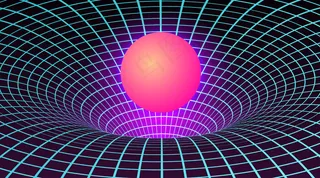 80年代霓虹色黑洞插图