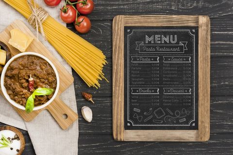 俯视意大利美食菜单 俯视意大利美食菜单