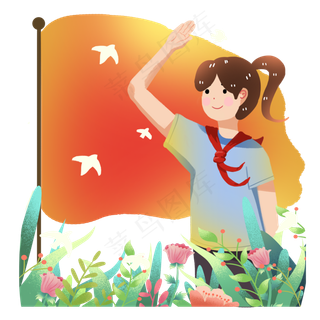 新中国成立70周年少先队员敬礼