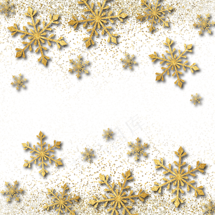 圣诞节金色立体雪花