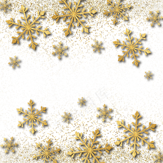 圣诞节金色立体雪花