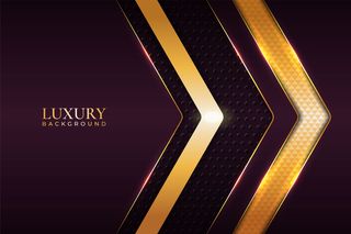 与发光的金子的豪华背景现实箭头光滑的金属栗色