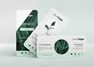 手机屏幕上的应用程序界面模型样机