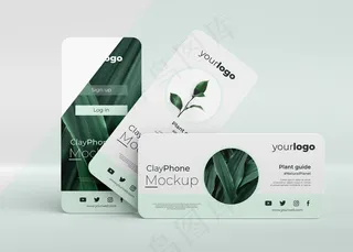 手机屏幕上的应用程序界面模型样机