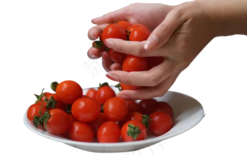 装满一盘小番茄