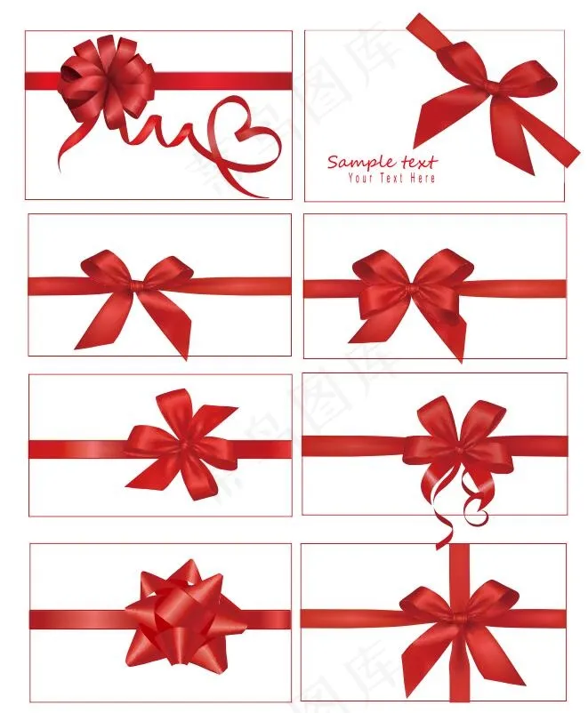 蝴蝶结 红丝带cdr矢量模版下载