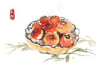 秋分熟透的柿子