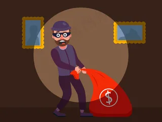 强盗当场被抓住，卫兵拘留了公寓的窃贼。