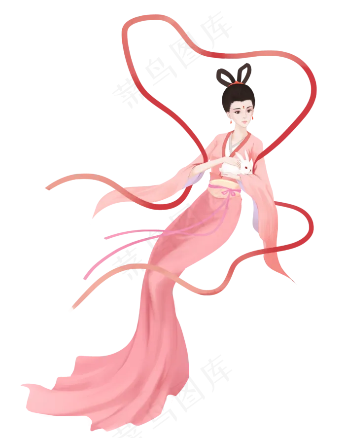 古风奔月嫦娥(3000X3807(DPI:300))psd模版下载