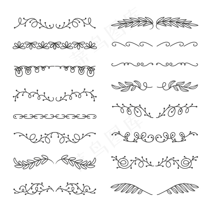 手绘装饰隔断系列eps,ai矢量模版下载