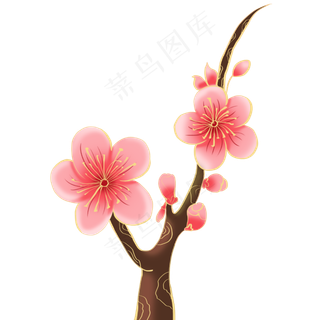粉色梅花树木