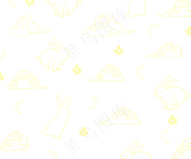 中秋祥云玉兔底纹