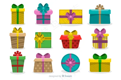 一套平面设计的圣诞礼物