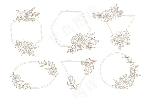 手绘花框系列