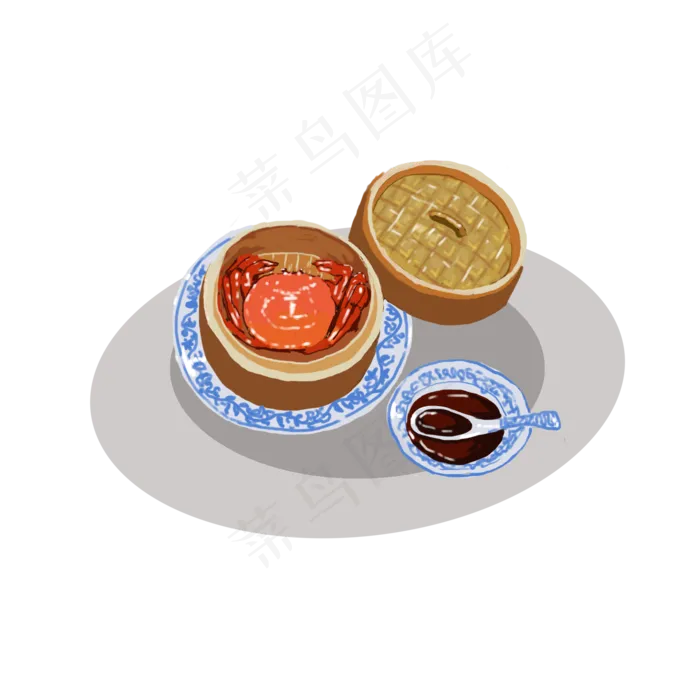 大闸蟹中秋美食食物元素螃蟹(2000X2000(DPI:300))psd模版下载