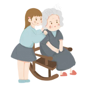 重阳节孙女给奶奶捶背