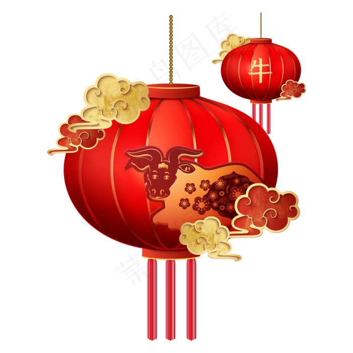 牛年灯笼装饰