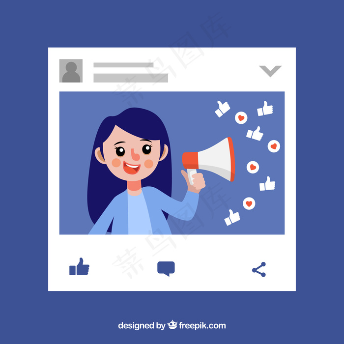 Facebook影响者背景eps,ai矢量模版下载