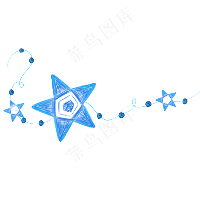 蓝色线条感星星