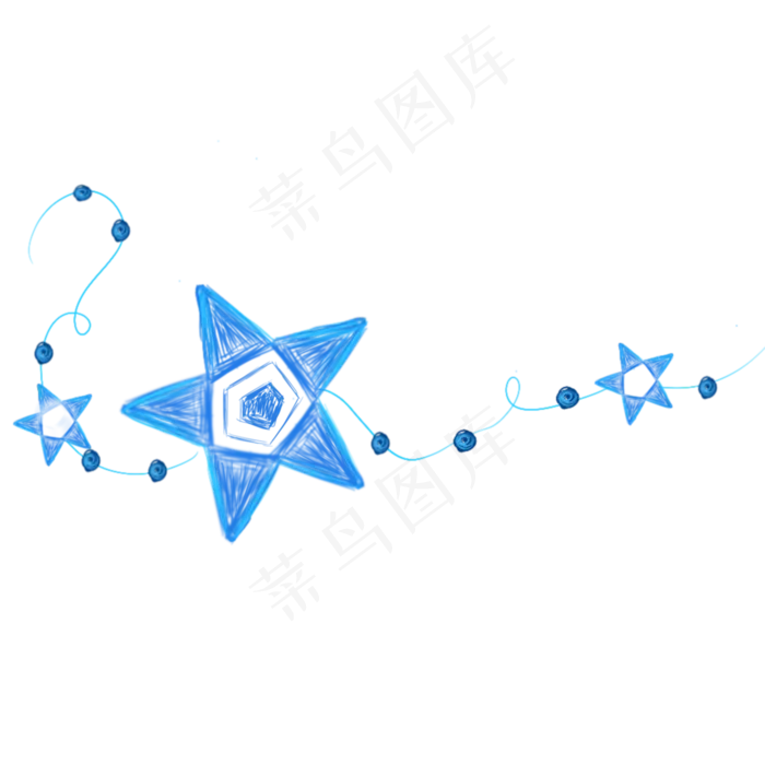 蓝色线条感星星(2000X2000(DPI:300))psd模版下载
