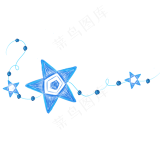 蓝色线条感星星