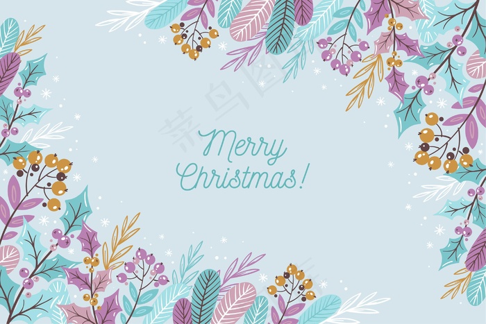 冬季墙纸上的圣诞快乐字样