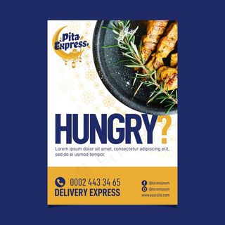 皮塔快捷餐厅好的宣传单,DM传单模板