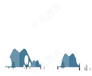 冬季飘雪的小山林