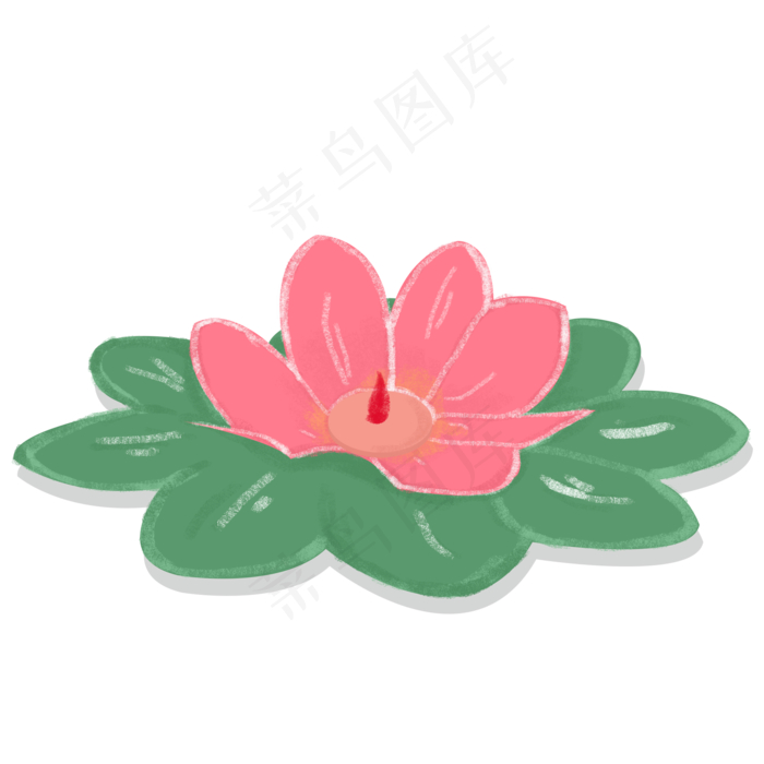 手绘中元节荷花灯素材(2000X2000(DPI:300))psd模版下载