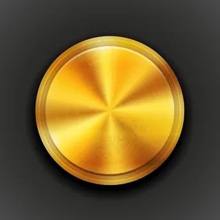 矢量金色圆形纹理金属按钮,带有同心圆纹理图案和黑色矢量插图上的金属光泽俯视图 矢量金色圆形纹理金属按钮,带有同心圆纹理图案和黑色矢量插图上的金属光泽俯视图