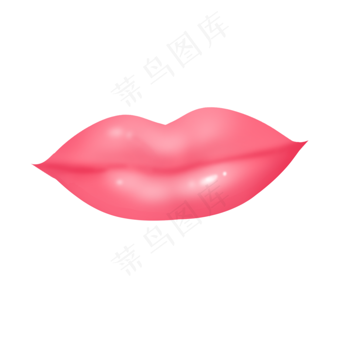 粉红色七夕节唇印