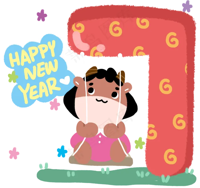 新年牛年倒计时7天(2940X2763(DPI:300))psd模版下载