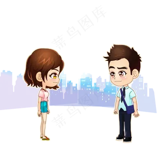 情人节七夕男孩女孩一见钟情AI