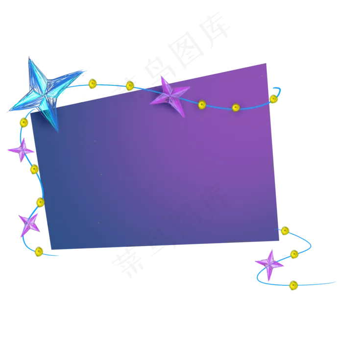 七夕情人节蓝色星星标题框(2000X2000(DPI:300))psd模版下载