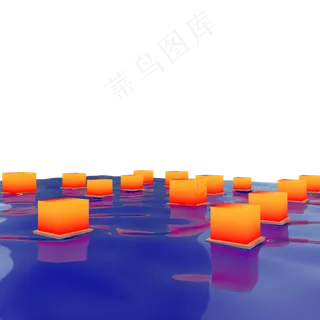 C4D祈福灯许愿灯小场景