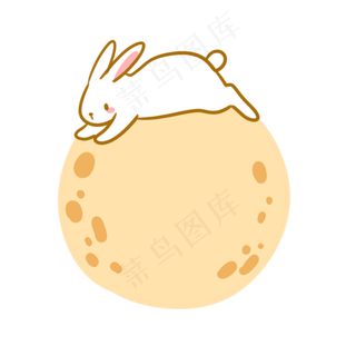 趴在月亮上的玉兔