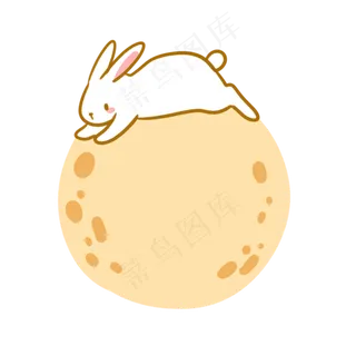 趴在月亮上的玉兔