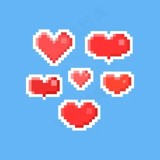 像素艺术集情人的心。