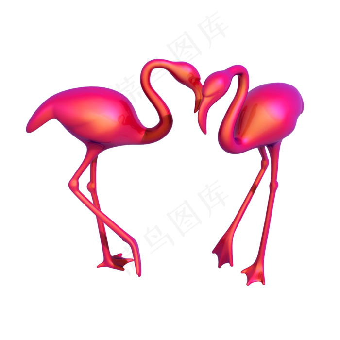 质感火烈鸟情侣png图