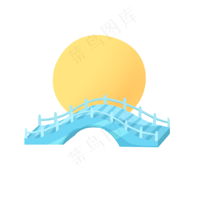 七夕节明月鹊桥矢量插画