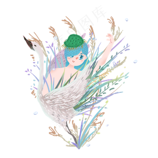 手绘白露精灵设计元素