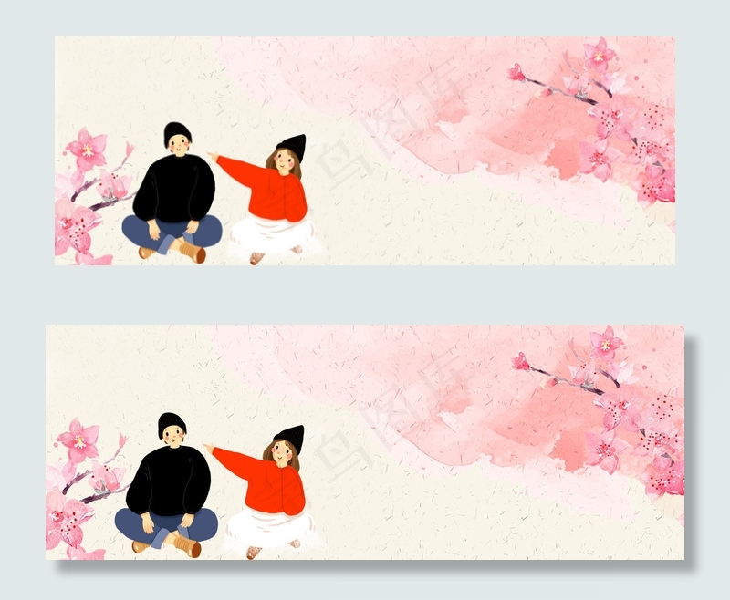 浪漫情侣banner(1900*700px 	       )psd模版下载