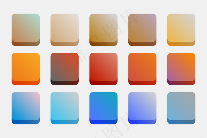 渐变色设置为暖色和冷色